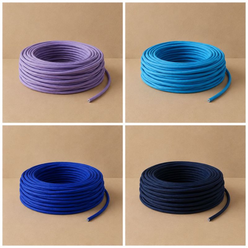 Blue fabric cable Φωτογραφία από Blue fabric cable